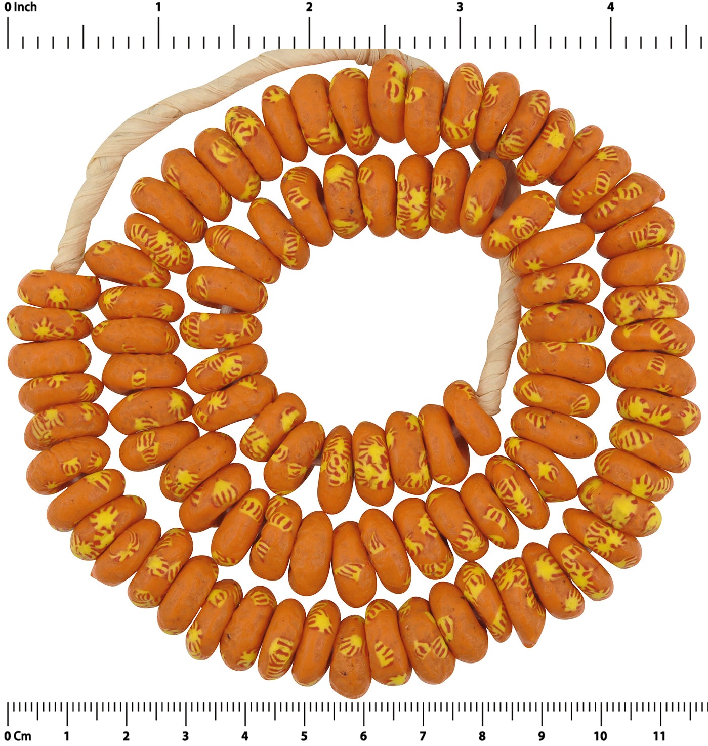 Handmade recycled seed beads disks Ghana tribal necklace African - Tribalgh