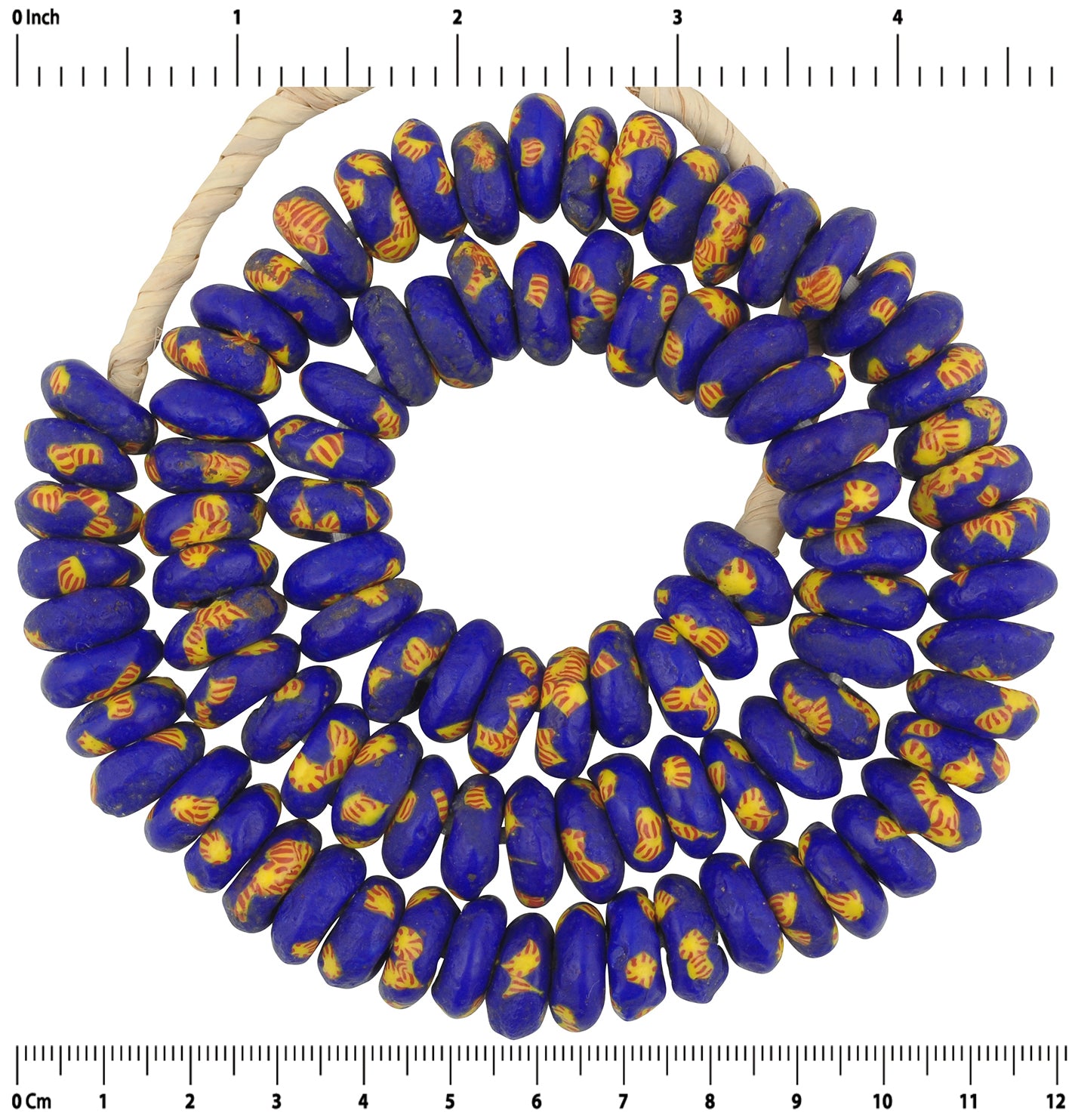 African disks recycled seed beads Krobo Ghana necklace handmade - Tribalgh