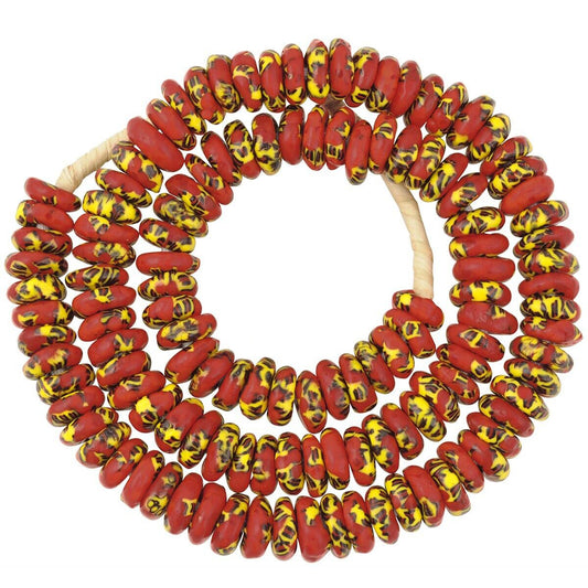 Handmade recycled seed beads disks Ghana African tribal necklace - Tribalgh