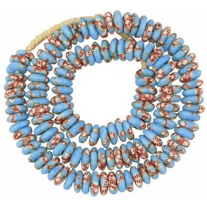 Handgemachte Scheiben Krobo recycelte Rocailles afrikanische Tribal Halskette Ghana