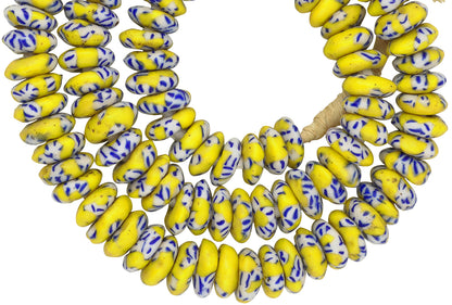 Handgemachte Scheiben recycelte Rocailles Ghana Stammes-Halskette afrikanisch