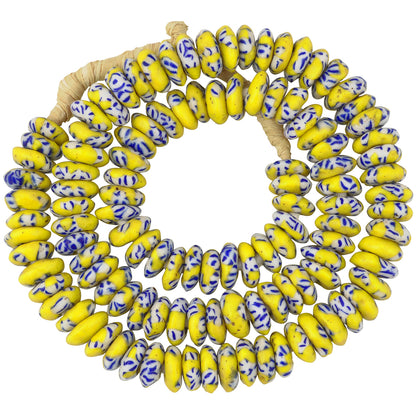 Handgemachte Scheiben recycelte Rocailles Ghana Stammes-Halskette afrikanisch