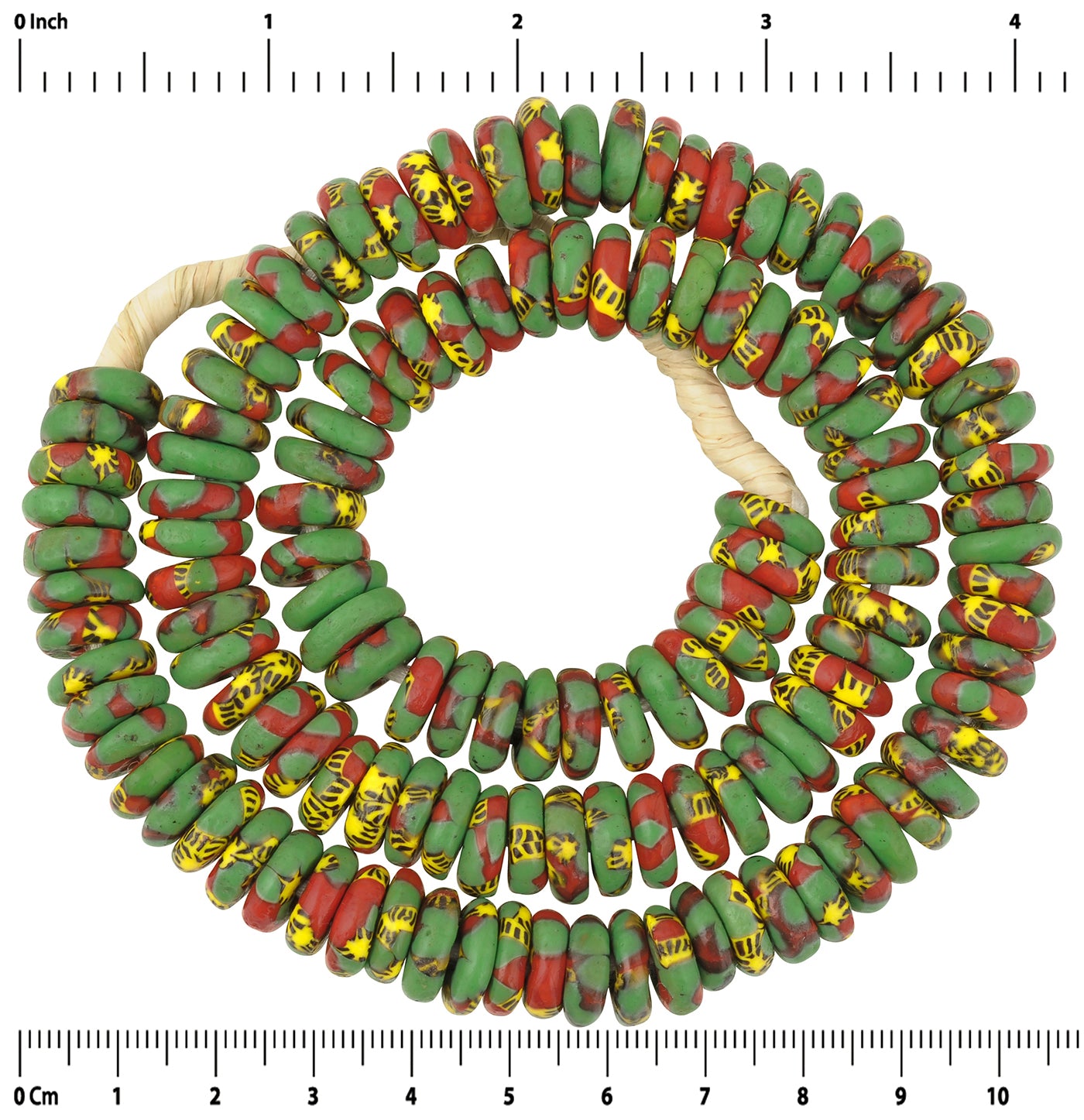 Handgefertigte Scheiben aus recycelten Rocailles Krobo African Ghana