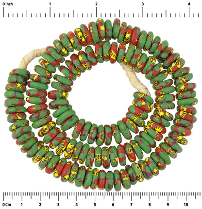 Handgefertigte Scheiben aus recycelten Rocailles Krobo African Ghana