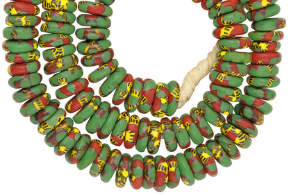 Handgefertigte Scheiben aus recycelten Rocailles Krobo African Ghana