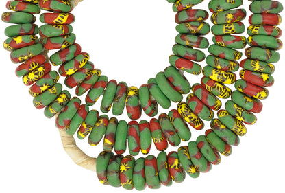 Handgefertigte Scheiben aus recycelten Rocailles Krobo African Ghana