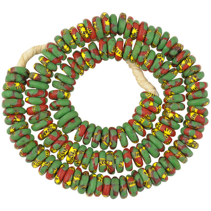 Handgefertigte Scheiben aus recycelten Rocailles Krobo African Ghana
