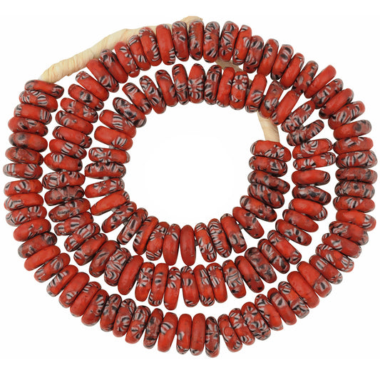 African recycled seed beads disks Krobo Ghana handmade