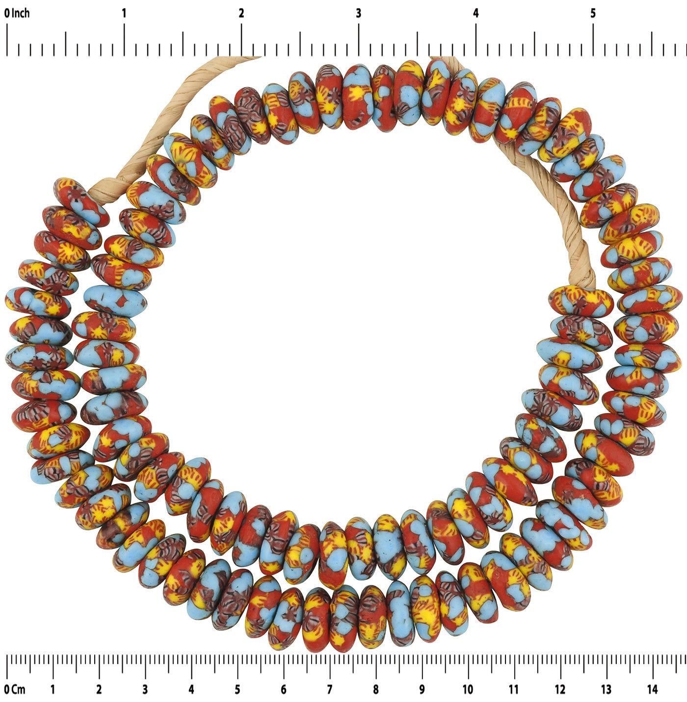 Recycelte Rocailles Afrikanische Halskette große Scheiben Ghana - Tribalgh