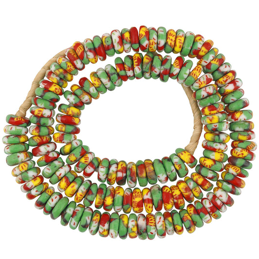 Collar ceremonial hecho a mano de cuentas recicladas africanas Ghana - Tribalgh