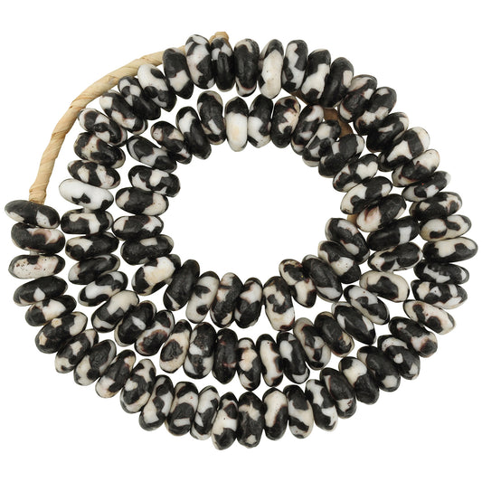 Recycled seed beads handmade African necklace large disks Krobo Ghana - Tribalgh