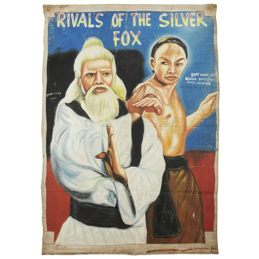 Cartel de cine de película pintura a mano al óleo africana de Ghana RIVALS THE SILVER FOX - Tribalgh
