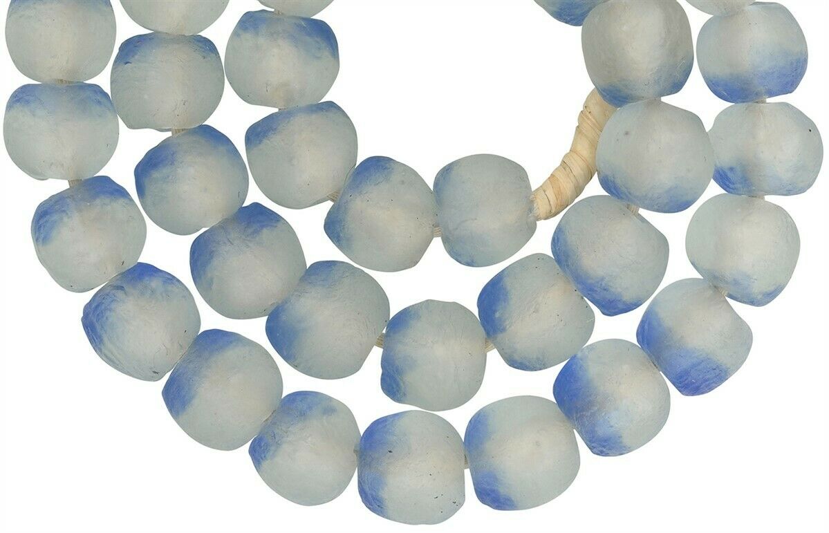 African Beads recycled glass powder Krobo ethnic necklace Ghana - Tribalgh