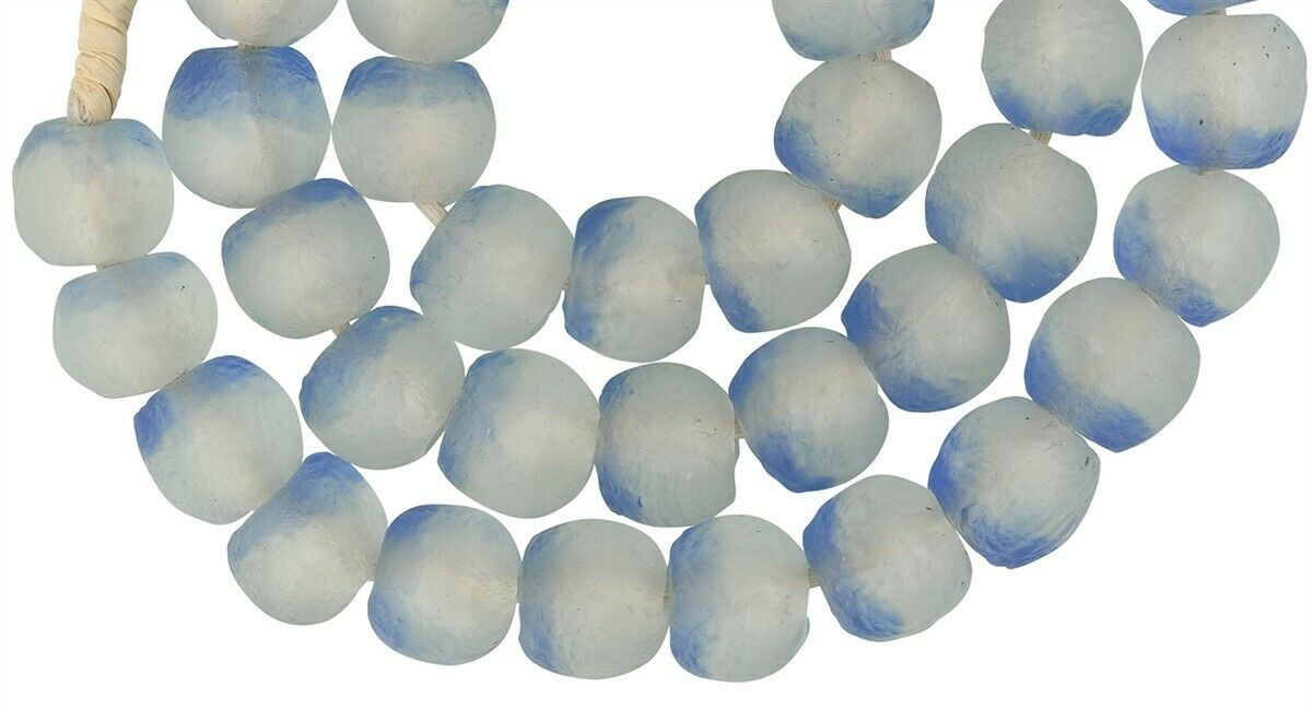 African Beads recyceltes Glaspulver Krobo ethnische Halskette Ghana - Tribalgh