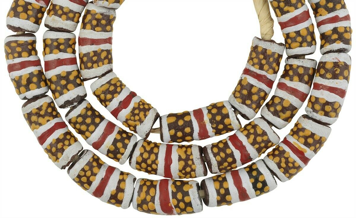 Recycled Beads powder glass African necklace Krobo ethnic Ghana - Tribalgh