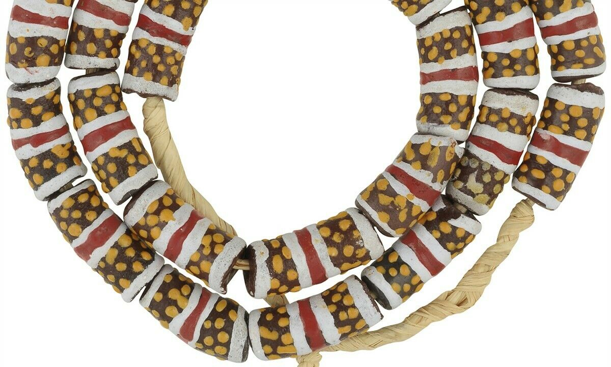 Recycled Beads powder glass African necklace Krobo ethnic Ghana - Tribalgh