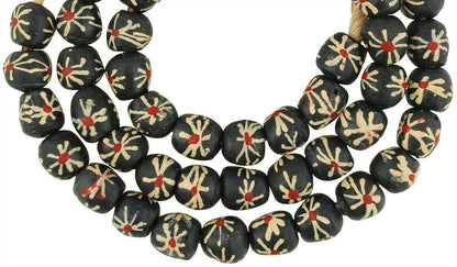 Afrikanische Perlen recyceltes Glaspulver handgefertigter Tribalgh-Schmuck Ghana - Tribalgh