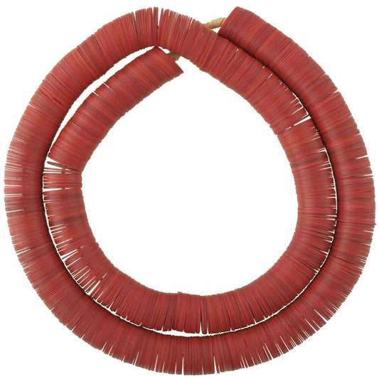 Antiche perle ceche boeme Commercio africano heishi vulcanite dischi rossi - Tribalgh