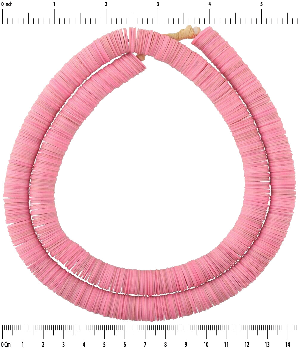 African Trade Beads Old Czech Bohemian Heishi Vulcanic Vulcanite Disks Necklace - close-up