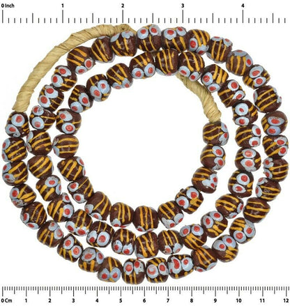 Afrikanische Perlen recyceltes Glaspulver Krobo handgefertigter Stammesschmuck Dipo Halskette - Tribalgh