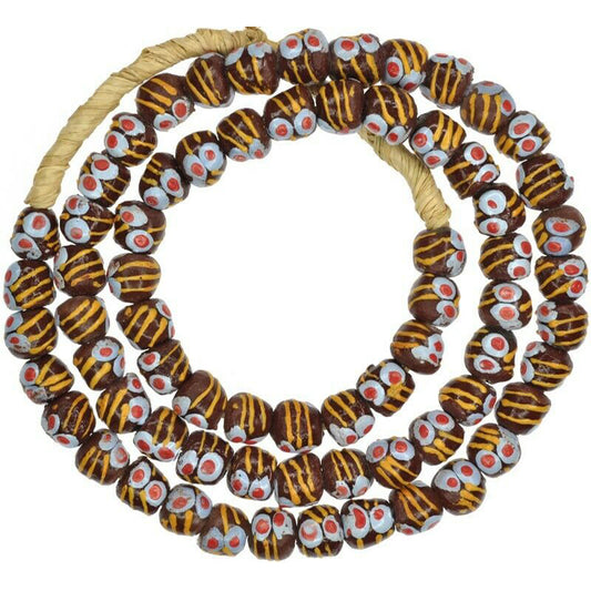 Perline africane riciclate polvere di vetro Krobo gioielli tribali fatti a mano collana Dipo - Tribalgh