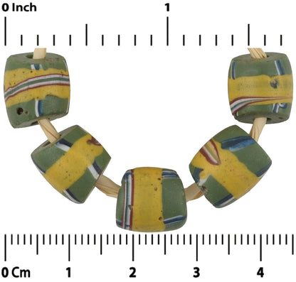 Старинные африканские бусы из старого венецианского стекла, зеленый французский крест, лэмпворк, редкость - Tribalgh
