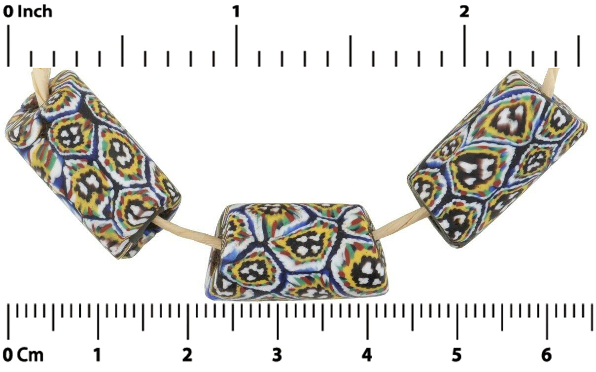 Old African trade beads millefiori antique Venetian Murano mosaic glass rare - Tribalgh