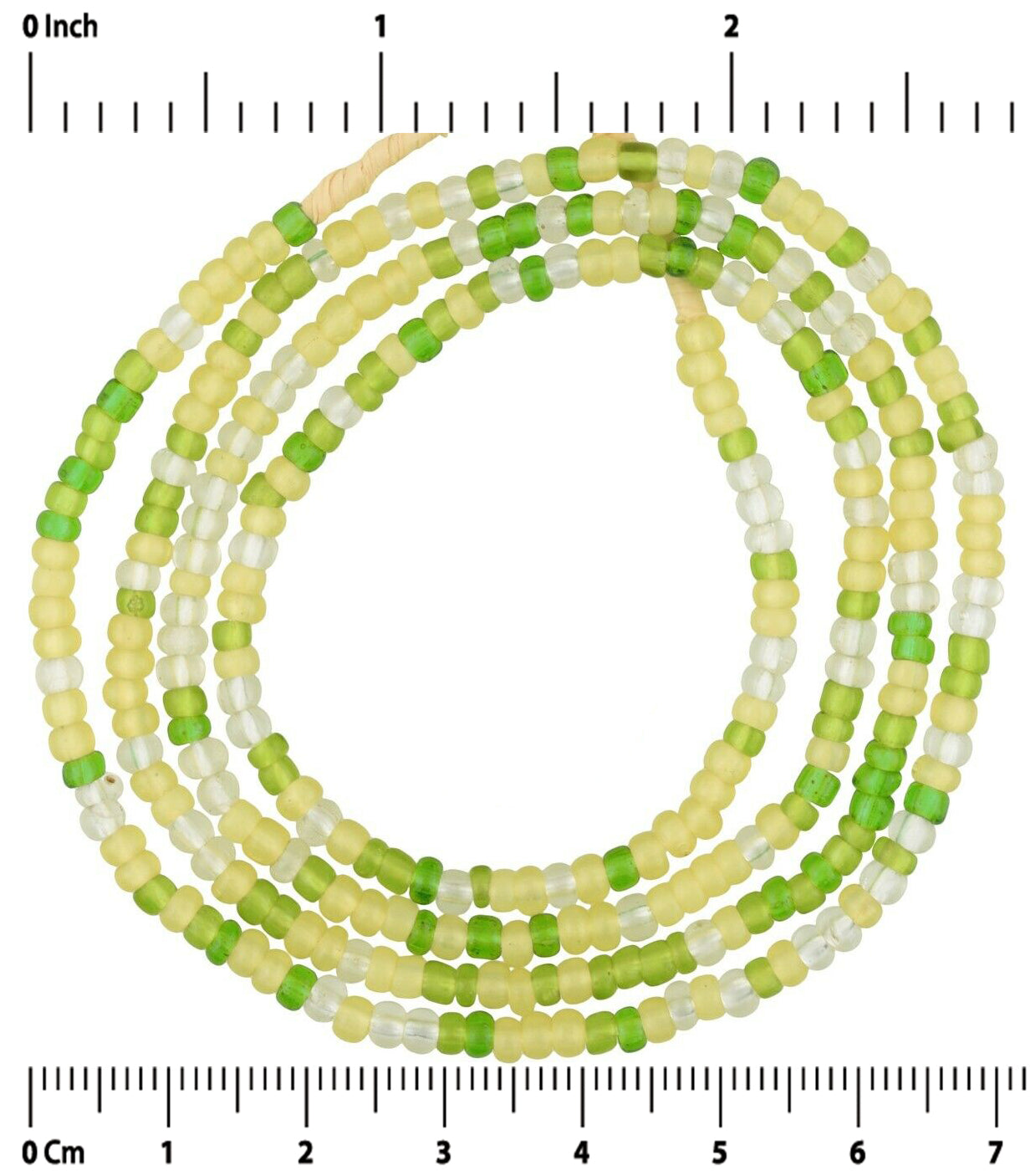 African Trade Old Tiny Venetian Glass Seed Beads Ethnic Necklace Translucent Mix - close-up
