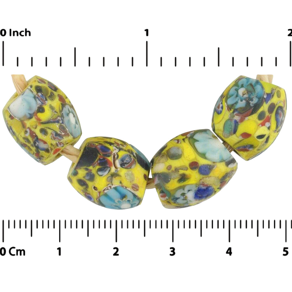 Старинные африканские бусины овальной формы миллефиори венецианское стекло муранская мозаика редкость - Tribalgh