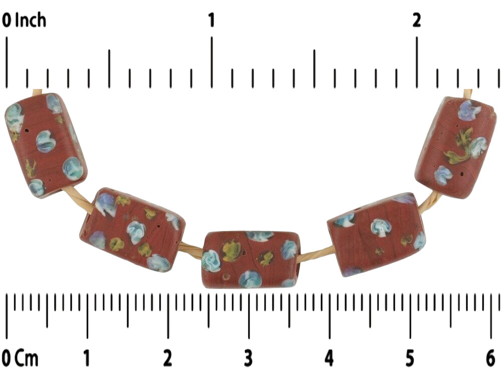 Antique Rectangular Eye Venetian Lampwork Glass Trade Beads - alternate view