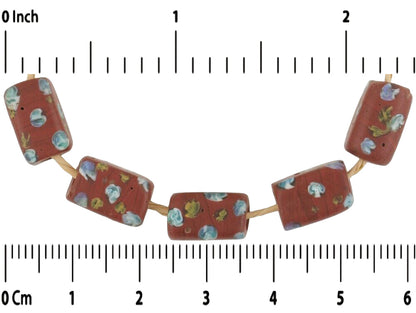 Antique Rectangular Eye Venetian Lampwork Glass Trade Beads - alternate view