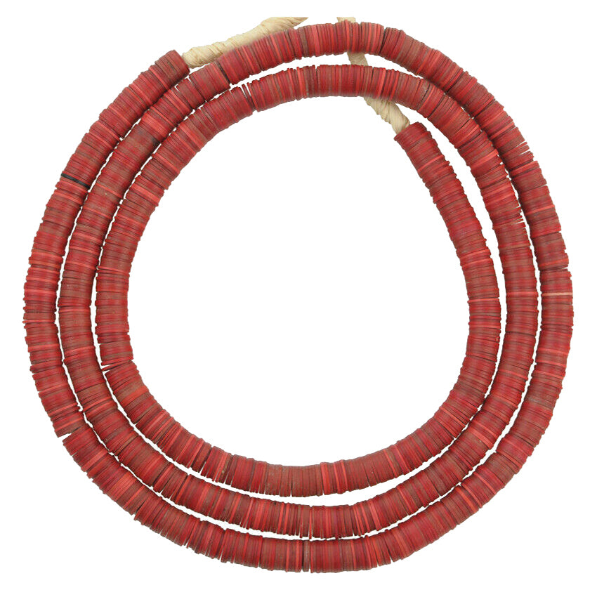 Old African trade beads vulcanic vulcanite vinyl heishi spacers disks Ghana - Tribalgh