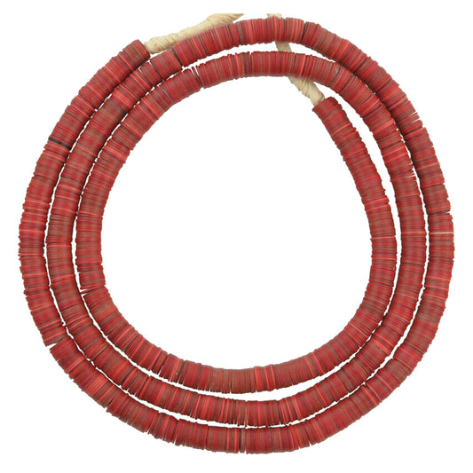Old African trade beads vulcanic vulcanite vinilo heishi espaciadores discos Ghana - Tribalgh