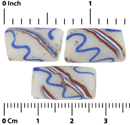 Торговля африканскими бусинами Необычные старые венецианские стеклянные бусины белый лэмпворк Торговля Ганы - Tribalgh
