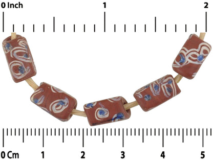 Африканские торговые бусины прямоугольные кирпичные глазки бусины из венецианского стекла Fancy Ghana old - Tribalgh