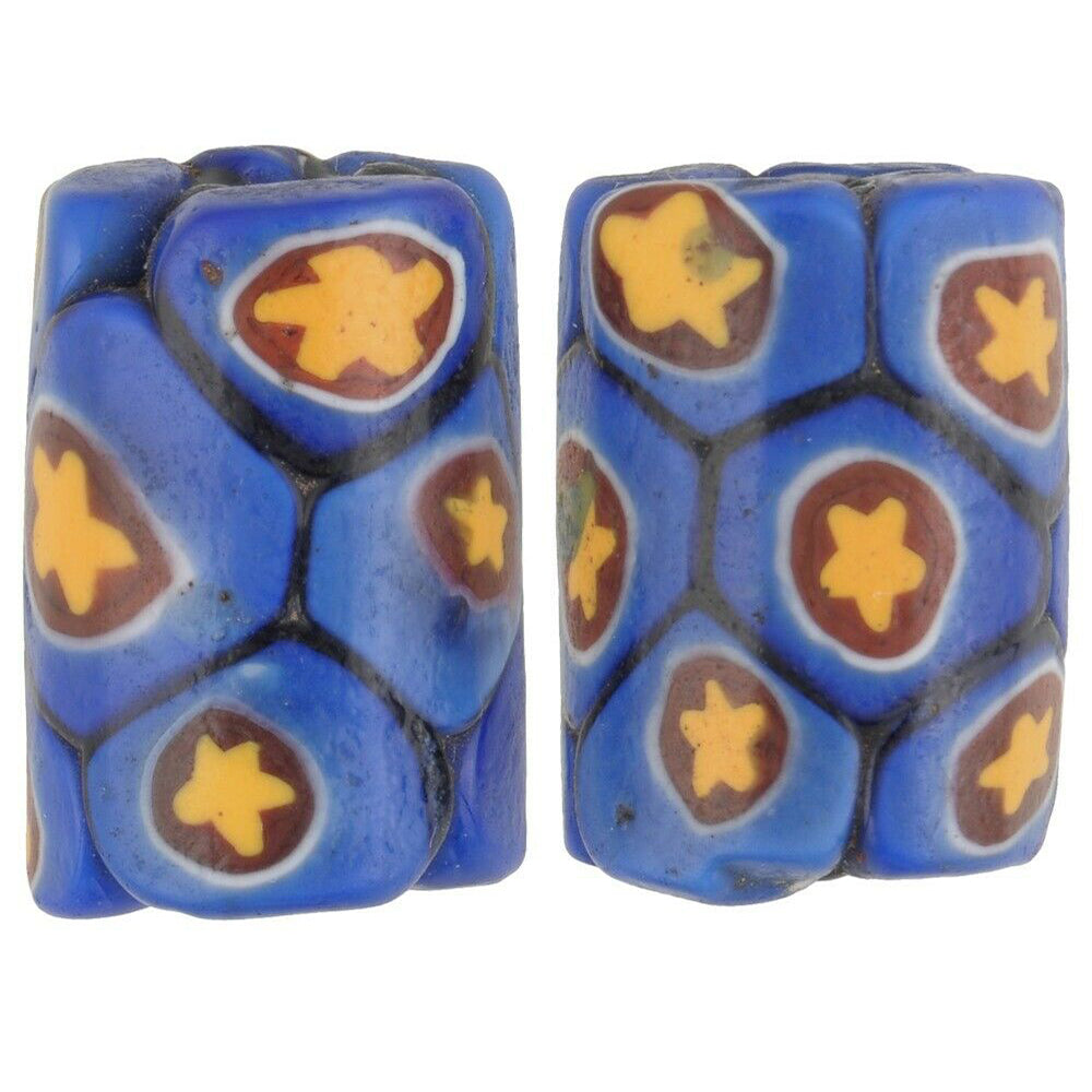 Rare African Trade Beads Old Millefiori Venetian Mosaic Glass Beads Large Ghana
