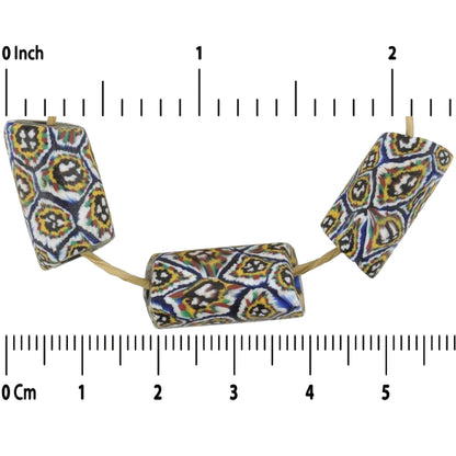 Rare African trade beads old millefiori Venetian mosaic glass matching Ghana - Tribalgh