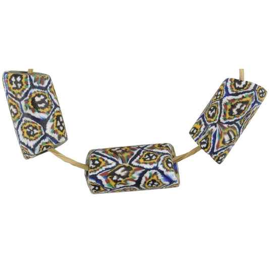 Rare African trade beads old millefiori Venetian mosaic glass matching Ghana - Tribalgh