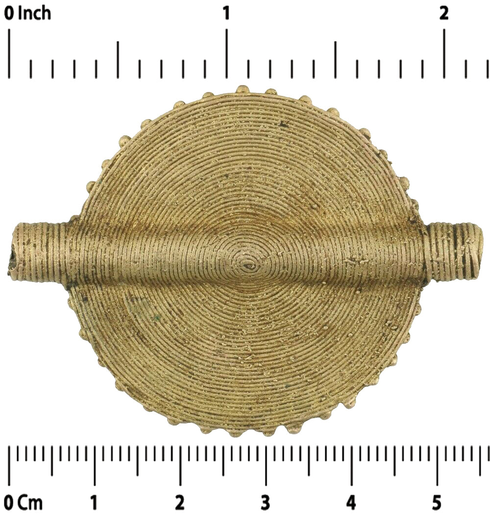 African trade Brass bead Ghana Ashanti Akan Lost wax brass pendant large new - Tribalgh