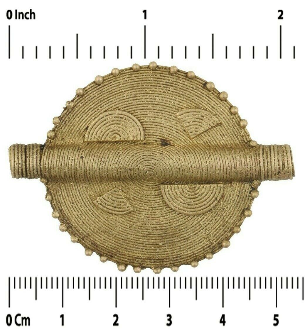 African trade Brass bead Ghana Ashanti Akan Lost wax brass pendant large new - Tribalgh