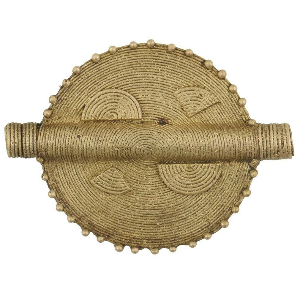 African trade Brass bead Ghana Ashanti Akan Lost wax brass pendant large new - Tribalgh