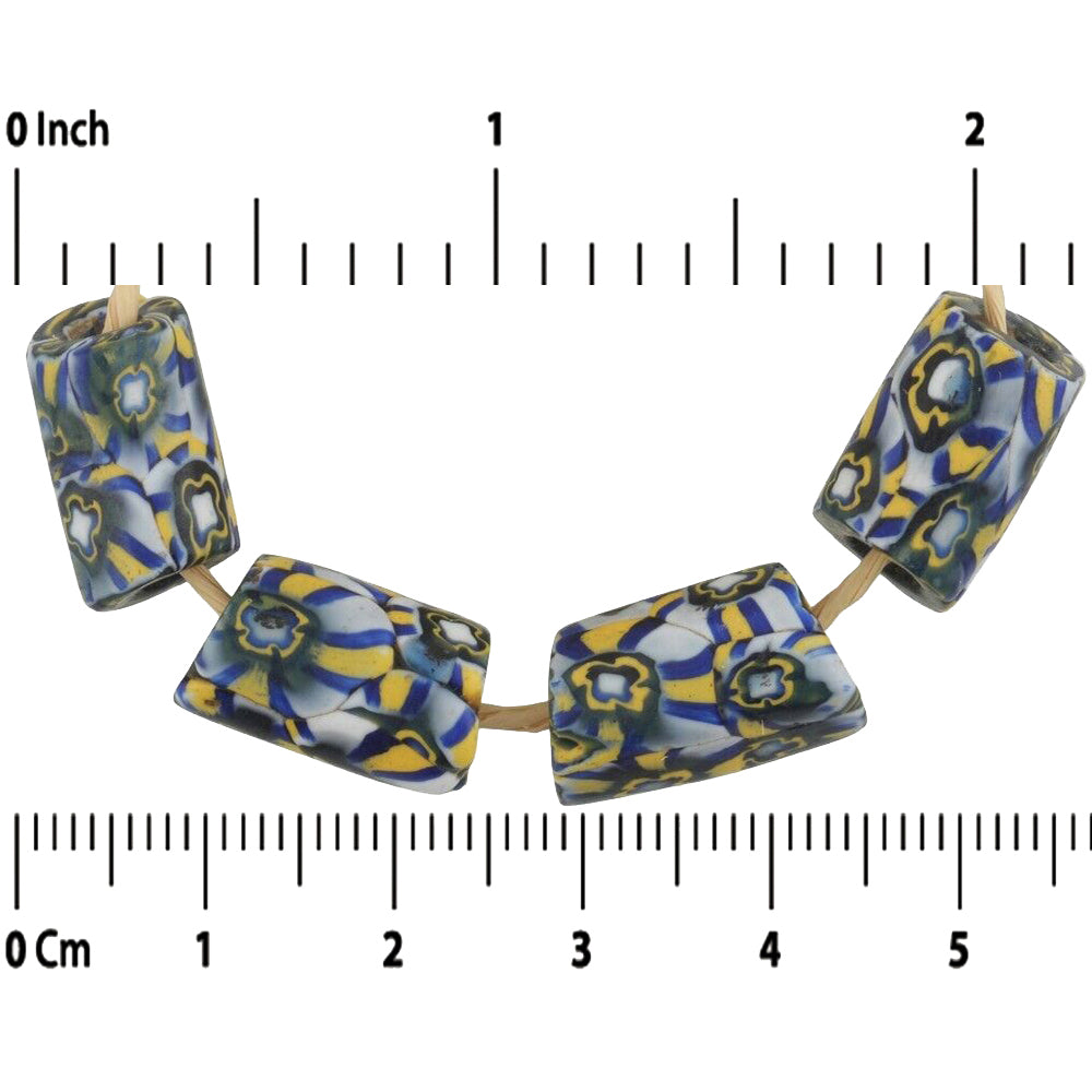 Rare African trade beads old Millefiori Venetian glass beads Murano mosaic Ghana - Tribalgh