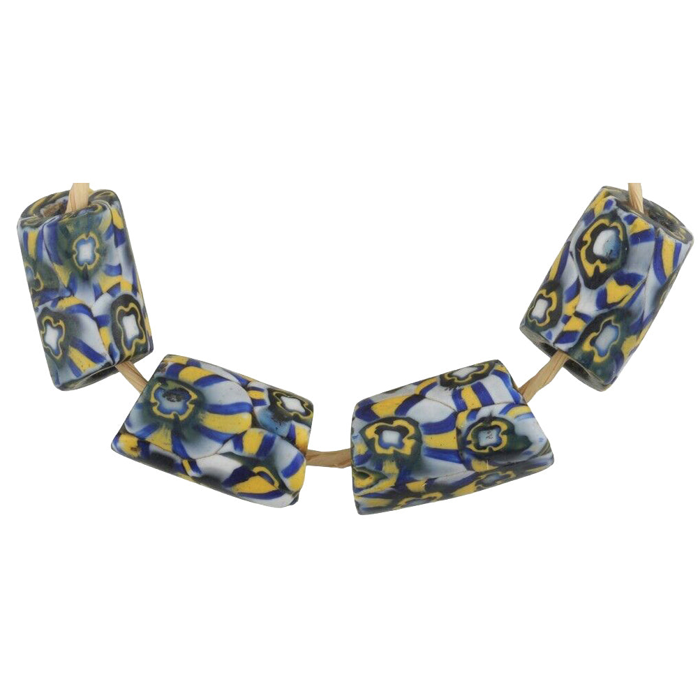 Σπάνιες αντίκες βενετσιάνικα Millefiori Trade Beads - Αφρικανικό μωσαϊκό γυαλί - μεγεθυσμένες λεπτομέρειες
