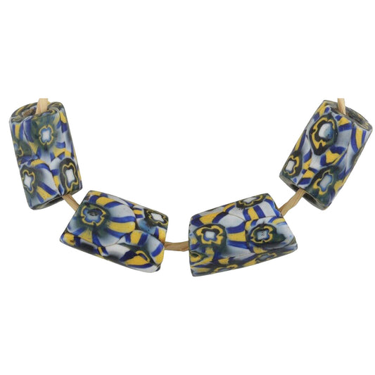 Cuentas de comercio africanas raras antiguas Millefiori cuentas de vidrio veneciano mosaico de Murano Ghana - Tribalgh