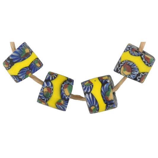 Αφρικανικές εμπορικές χάντρες με ταινίες παλιές βενετσιάνικες γυάλινες χάντρες Millefiori Μωσαϊκό Murano - Tribalgh