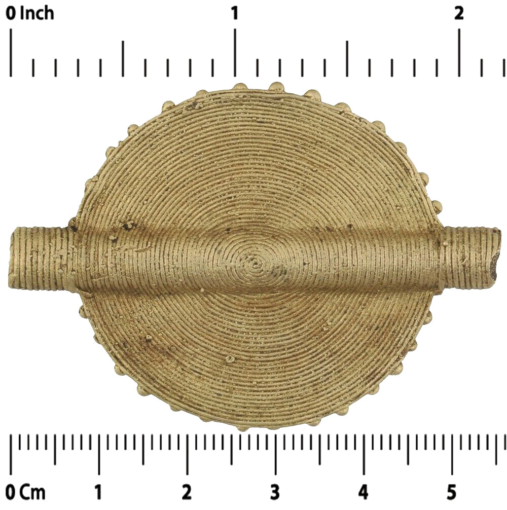 Afrikanischer Messing-Handelsperlen-Anhänger, Ghana, Akan, Ashanti, Wachsausschmelzverfahren, Bronzeperle, Neu – vergrößertes Detail