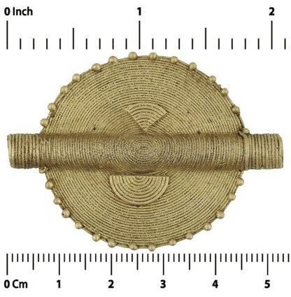 Afrikanischer Messing-Handelsperlen-Anhänger, Ghana, Akan, Ashanti, Wachsausschmelzverfahren, Bronzeperle, neu – Nahaufnahme