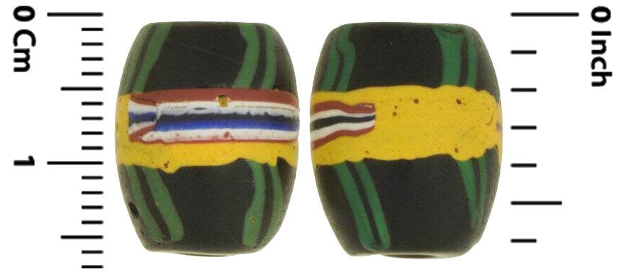 Alte afrikanische Handelsperlen schwarz Französisches Kreuz Venezianische Glasperlen Ausgefallene Lampwork - Tribalgh