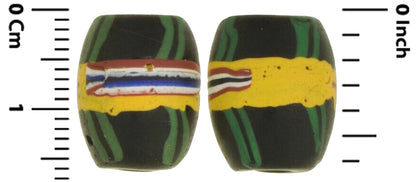 Alte afrikanische Handelsperlen schwarz Französisches Kreuz Venezianische Glasperlen Ausgefallene Lampwork - Tribalgh