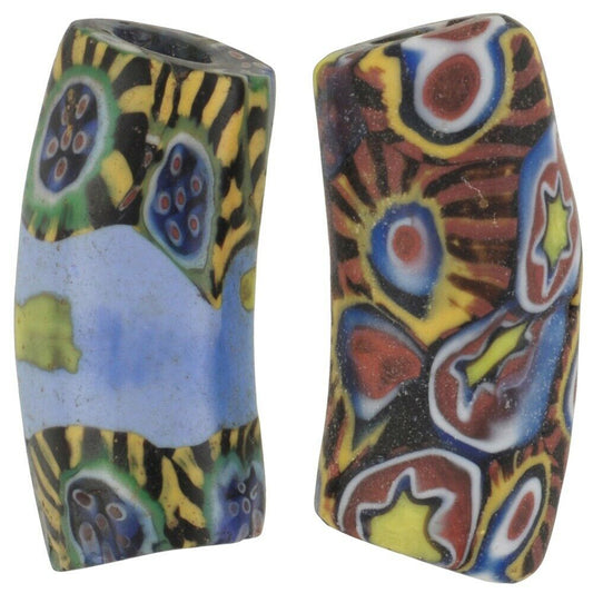 Cuentas comerciales africanas raras codo viejo Millefiori cuentas de vidrio veneciano mosaico de Murano - Tribalgh